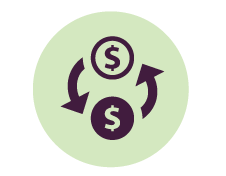 Illustration includes a cycle with dollar symbols